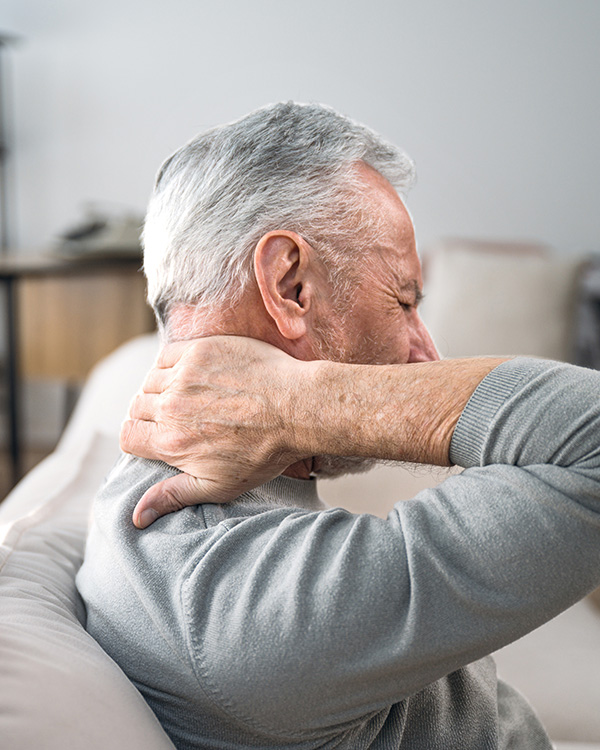 Man with whiplash injury