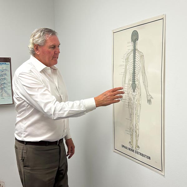 Dr. Schmetterling showing explaining skeletal anatomy